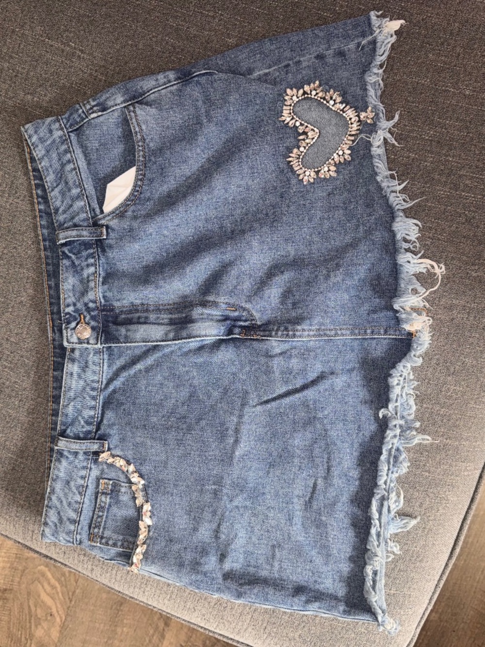 Jean Rhinestone Skirt
